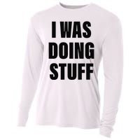 Sorry I'm Late, I Was Doing Stuff Funny Couples Cooling Performance Long Sleeve Crew