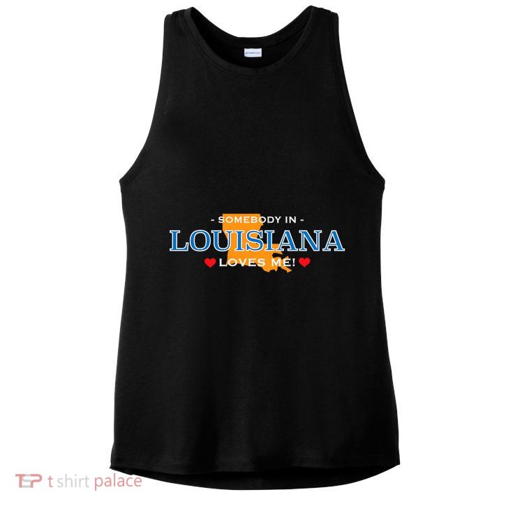 Someone In Louisiana Loves Me Adorable Gift Ladies PosiCharge Tri-Blend Wicking Tank