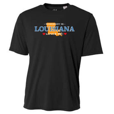 Someone In Louisiana Loves Me Adorable Gift Cooling Performance Crew T-Shirt