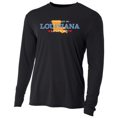 Someone In Louisiana Loves Me Adorable Gift Cooling Performance Long Sleeve Crew