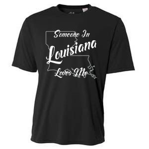 Someone In Louisiana Loves Me State Map Outline Cooling Performance Crew T-Shirt