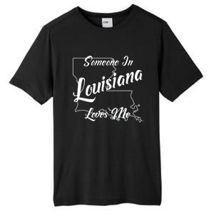 Someone In Louisiana Loves Me State Map Outline Tall Fusion ChromaSoft Performance T-Shirt