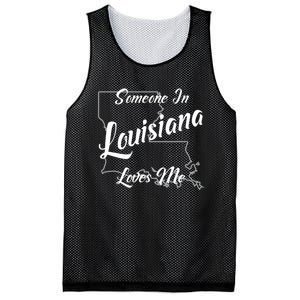 Someone In Louisiana Loves Me State Map Outline Mesh Reversible Basketball Jersey Tank