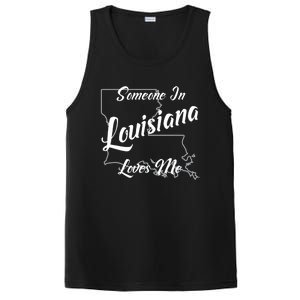 Someone In Louisiana Loves Me State Map Outline PosiCharge Competitor Tank