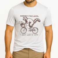 Sorry IM Late I DidnT Want To Come Racoon Cooling Performance Crew T-Shirt