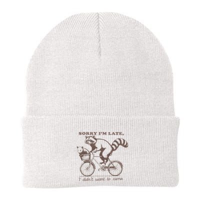 Sorry IM Late I DidnT Want To Come Racoon Beanie