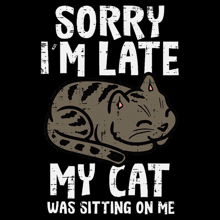 Sorry Im Late Cat Sitting On Me Funny Pet Cooling Performance Crew T-Shirt