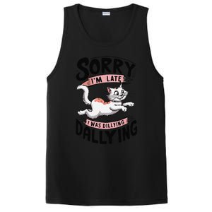 Sorry IM Late I Was Dilly Dallying Cute Baby Cat PosiCharge Competitor Tank