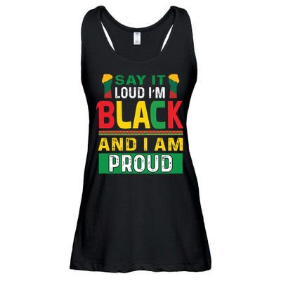 Say It Loud I'm Black And I'm Proud African American Gift Ladies Essential Flowy Tank