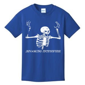 Spooking Intensifies Lazy Halloween Costume Spooky Skeleton Gift Kids T-Shirt