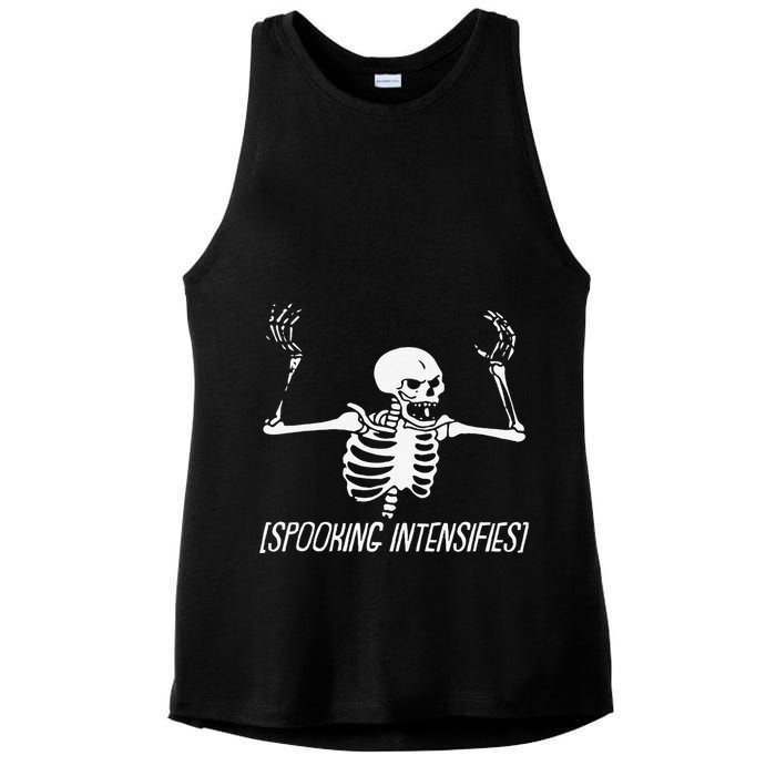 Spooking Intensifies Lazy Halloween Costume Spooky Skeleton Ladies PosiCharge Tri-Blend Wicking Tank