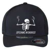 Spooking Intensifies Lazy Halloween Costume Spooky Skeleton Flexfit Unipanel Trucker Cap