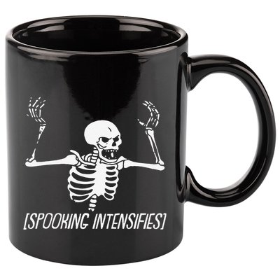 Spooking Intensifies Lazy Halloween Costume Spooky Skeleton 11oz C Handle Ceramic Mug