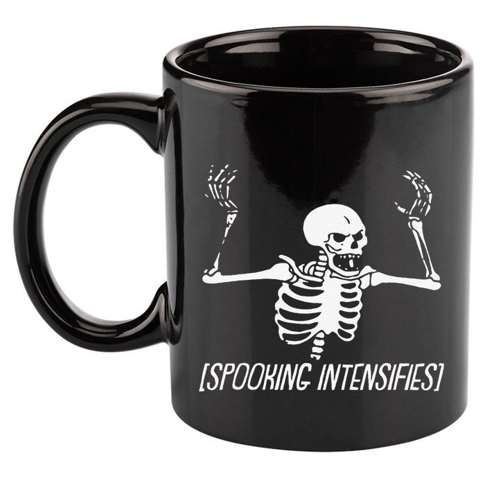 Spooking Intensifies Lazy Halloween Costume Spooky Skeleton 11oz C Handle Ceramic Mug