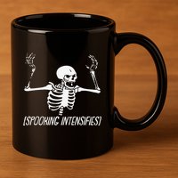 Spooking Intensifies Lazy Halloween Costume Spooky Skeleton 11oz C Handle Ceramic Mug