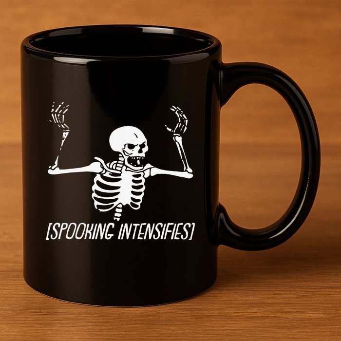 Spooking Intensifies Lazy Halloween Costume Spooky Skeleton 11oz C Handle Ceramic Mug