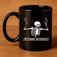 Spooking Intensifies Lazy Halloween Costume Spooky Skeleton 11oz C Handle Ceramic Mug