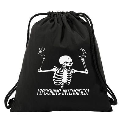 Spooking Intensifies Lazy Halloween Costume Spooky Skeleton Drawstring Bag