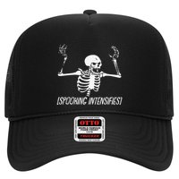 Spooking Intensifies Lazy Halloween Costume Spooky Skeleton Trucker Hat