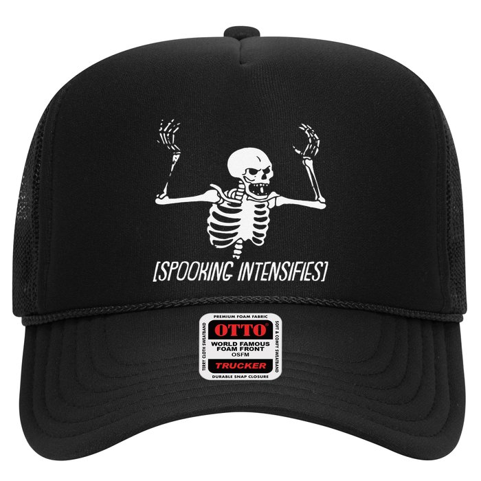 Spooking Intensifies Lazy Halloween Costume Spooky Skeleton Trucker Hat