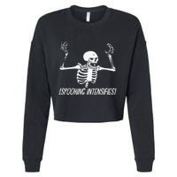 Spooking Intensifies Lazy Halloween Costume Spooky Skeleton Cropped Pullover Crew