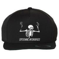 Spooking Intensifies Lazy Halloween Costume Spooky Skeleton Wool Snapback Cap