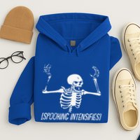 Spooking Intensifies Lazy Halloween Costume Spooky Skeleton Hoodie