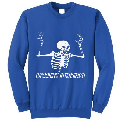 Spooking Intensifies Lazy Halloween Costume Spooky Skeleton Sweatshirt