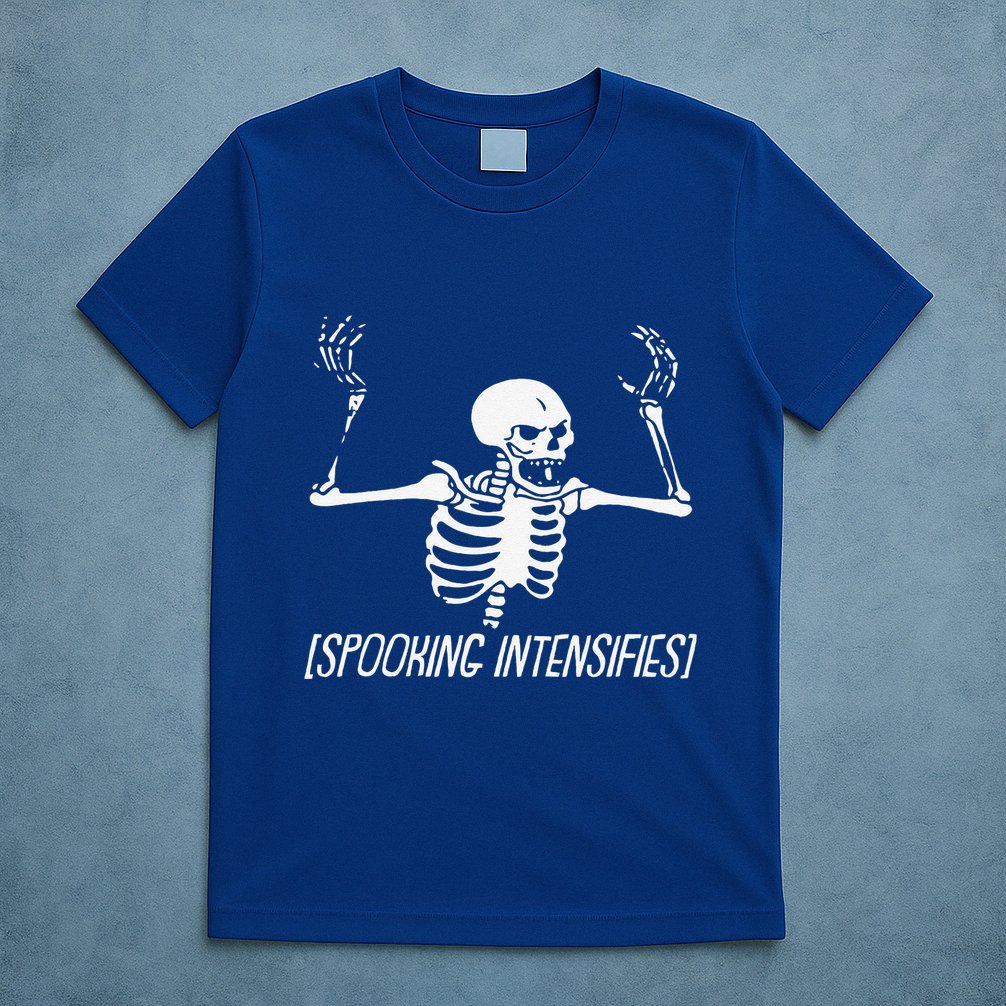 Spooking Intensifies Lazy Halloween Costume Spooky Skeleton T-Shirt