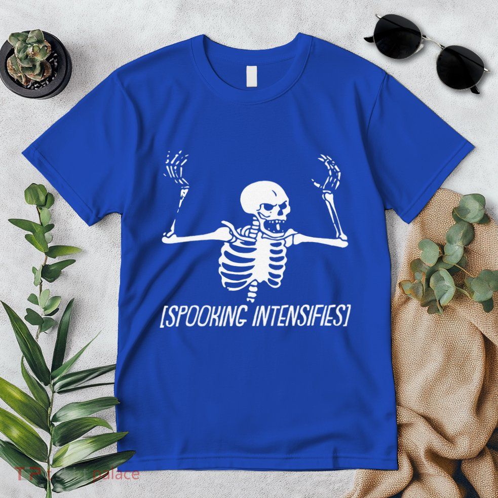 Spooking Intensifies Lazy Halloween Costume Spooky Skeleton Premium T-Shirt