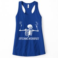 Spooking Intensifies Lazy Halloween Costume Spooky Skeleton Womens Tank Top