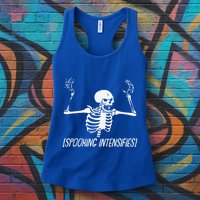 Spooking Intensifies Lazy Halloween Costume Spooky Skeleton Womens Tank Top