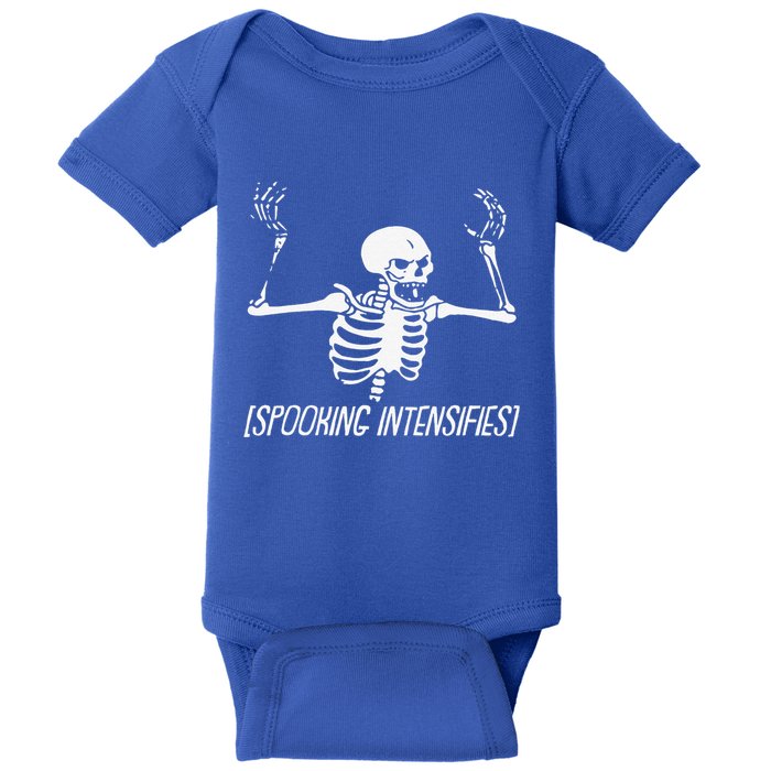 Spooking Intensifies Lazy Halloween Costume Spooky Skeleton Baby Bodysuit