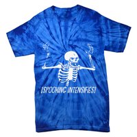 Spooking Intensifies Lazy Halloween Costume Spooky Skeleton Tie-Dye T-Shirt