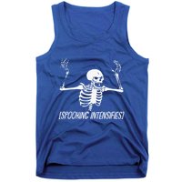 Spooking Intensifies Lazy Halloween Costume Spooky Skeleton Tank Top