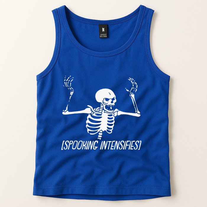 Spooking Intensifies Lazy Halloween Costume Spooky Skeleton Tank Top