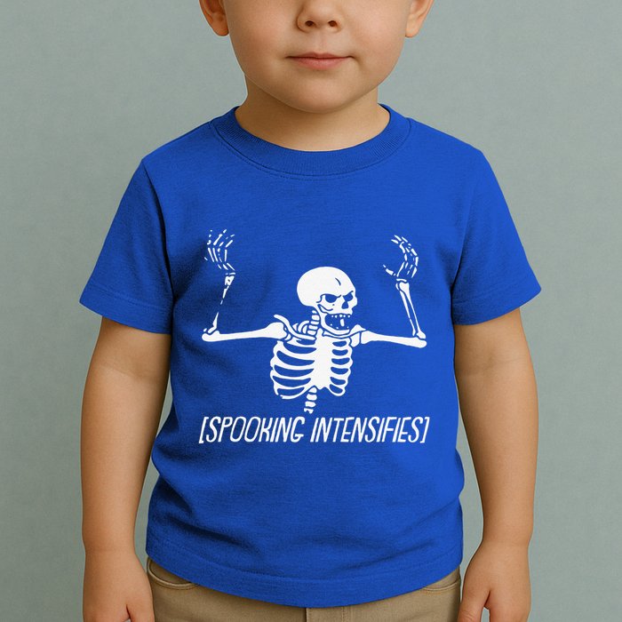 Spooking Intensifies Lazy Halloween Costume Spooky Skeleton Toddler T-Shirt