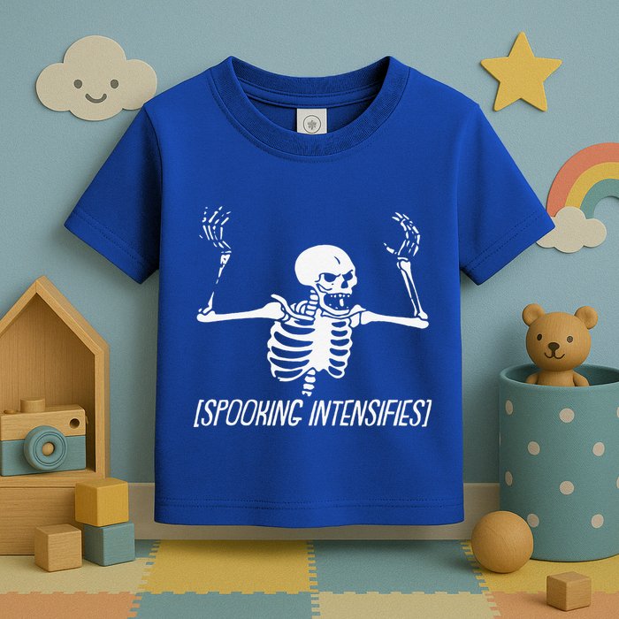 Spooking Intensifies Lazy Halloween Costume Spooky Skeleton Toddler T-Shirt