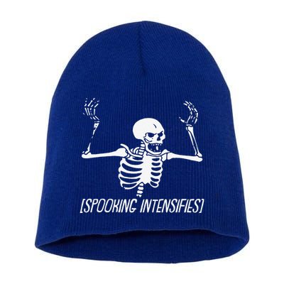 Spooking Intensifies Lazy Halloween Costume Spooky Skeleton Short Acrylic Beanie