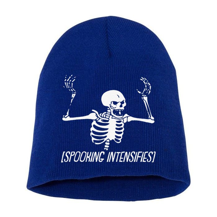 Spooking Intensifies Lazy Halloween Costume Spooky Skeleton Short Acrylic Beanie