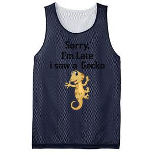 Sorry I'am Late A Saw A Gecko Funny Crested Gecko Gift Mesh Reversible Basketball Jersey Tank