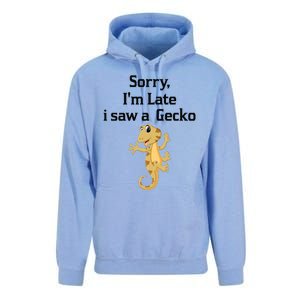 Sorry I'am Late A Saw A Gecko Funny Crested Gecko Gift Unisex Surf Hoodie