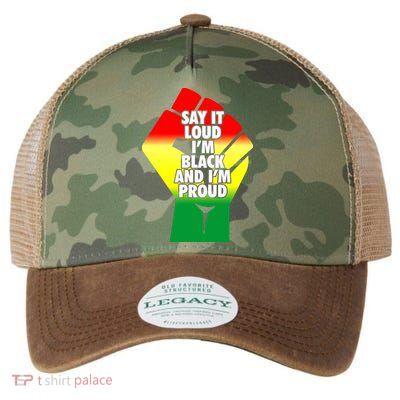 Say It Loud Im Black And Im Proud African American Pride Gift Legacy Tie Dye Trucker Hat