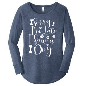 Sorry I'm Late I Saw A Dog Gift Cute Gift Women's Perfect Tri Tunic Long Sleeve Shirt