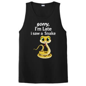 Sorry I'am Late A Saw A Snake Funny Ball Python Gift PosiCharge Competitor Tank