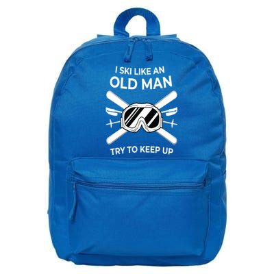 Ski I Like An Old I Ski Instructor Winter Holiday Skiing Gift 16 in Basic Backpack