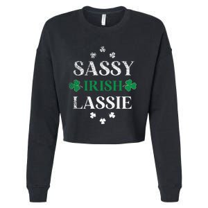 Sassy Irish Lassie St. Patrick's Day Cute Saint Patty's Cropped Pullover Crew