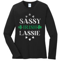 Sassy Irish Lassie St. Patrick's Day Cute Saint Patty's Ladies Long Sleeve Shirt