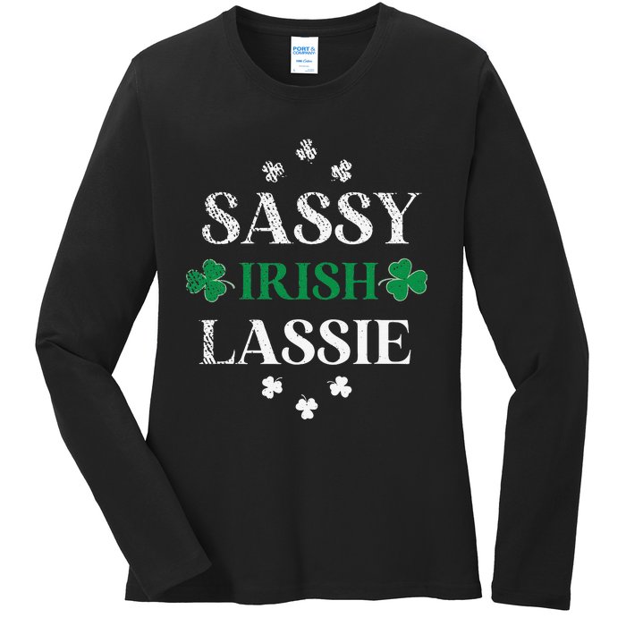 Sassy Irish Lassie St. Patrick's Day Cute Saint Patty's Ladies Long Sleeve Shirt