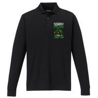 Sorry I'm Late I Saw A Tractor Farm Performance Long Sleeve Polo